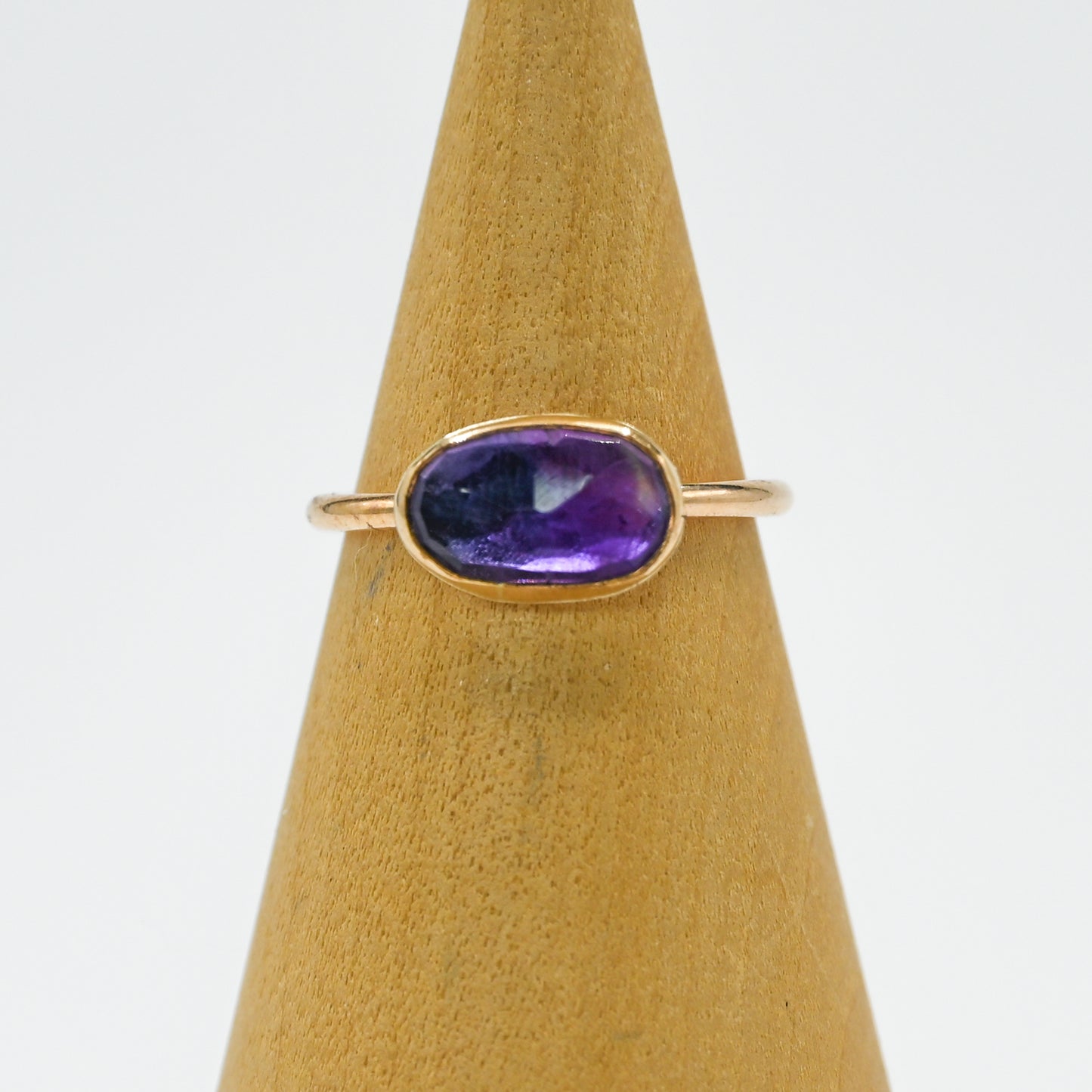 Gold fill horizontal rose cut amethyst size 7