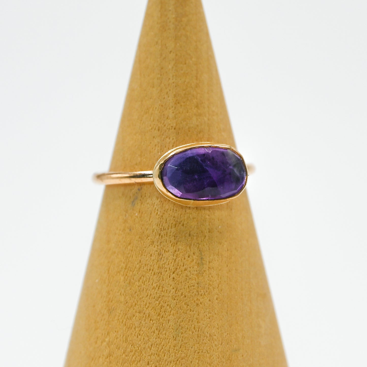 Gold fill horizontal rose cut amethyst size 7