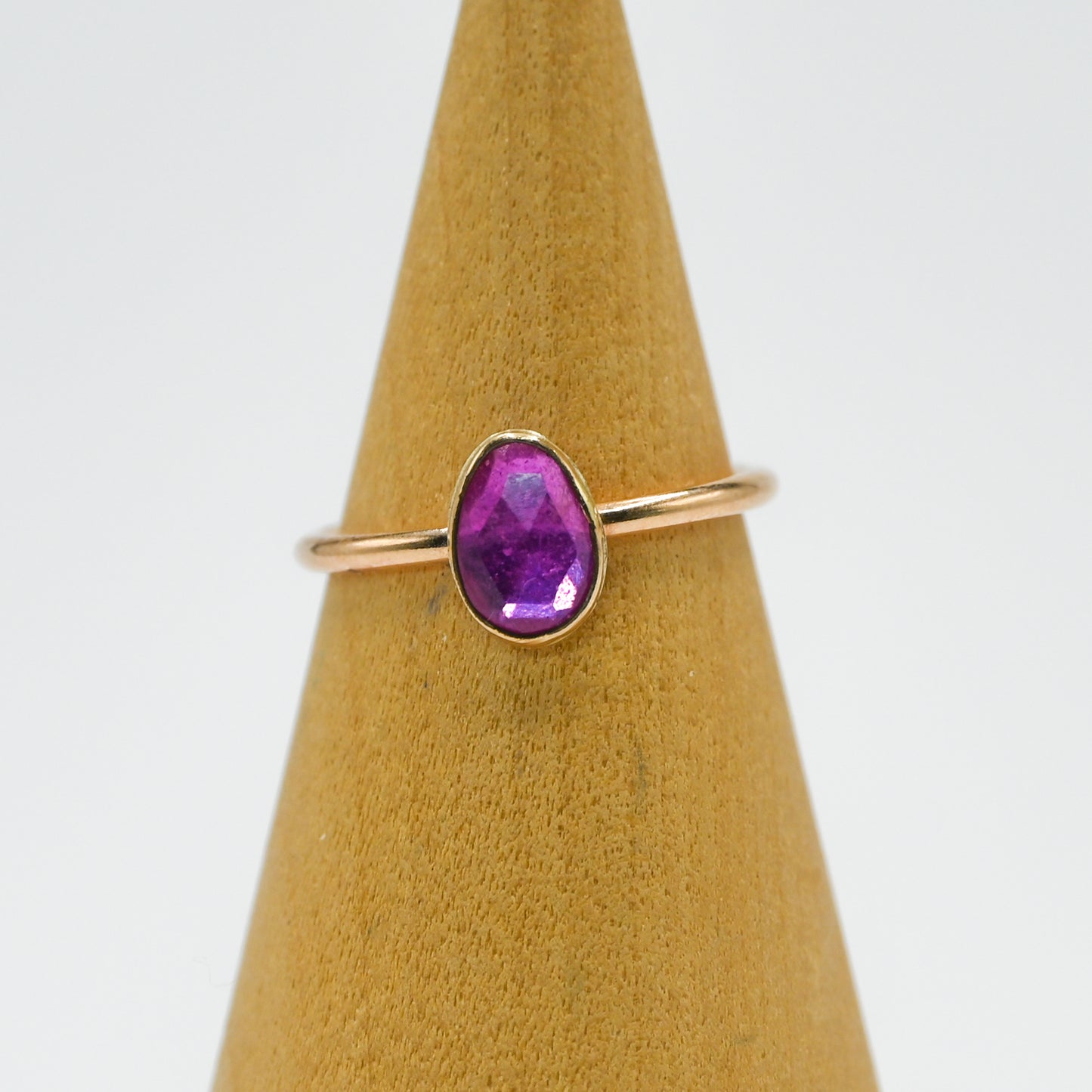 Gold fill rose cut ruby size 7