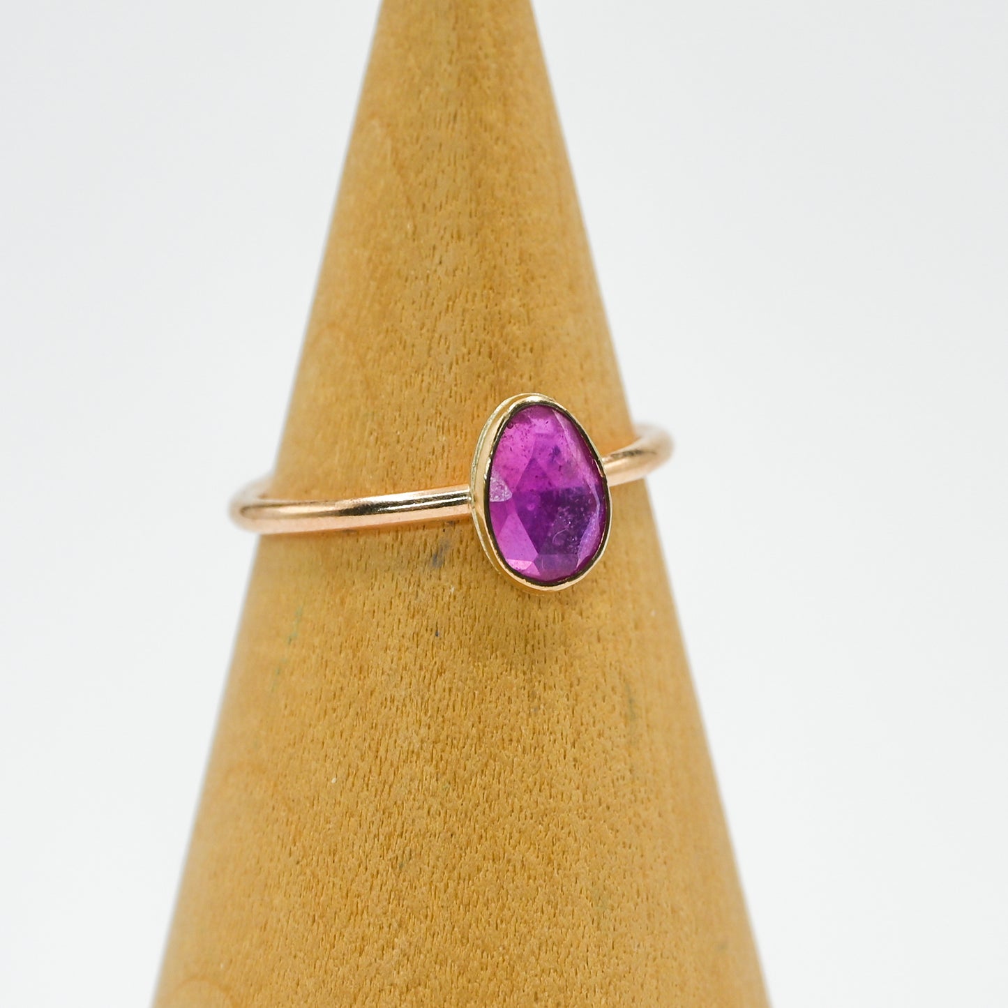 Gold fill rose cut ruby size 7