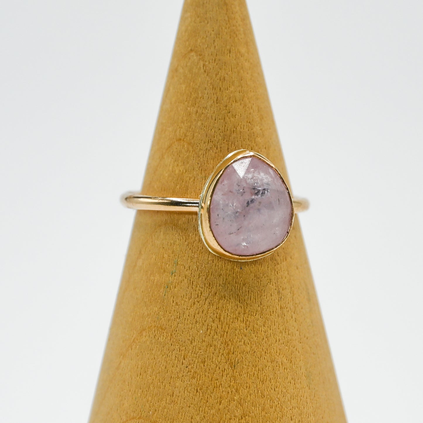 Gold fill rose cut morganite size 7