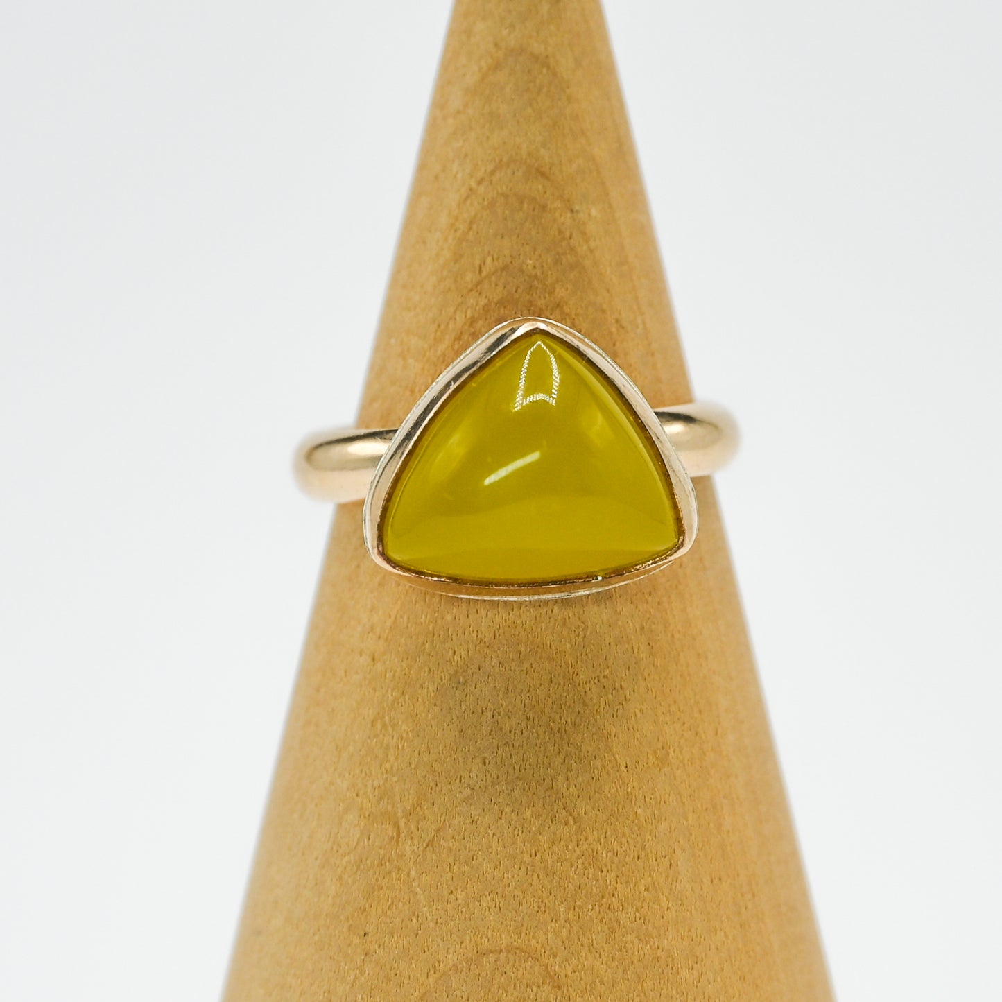 Gold fill xl triangle vesuvianite size 7