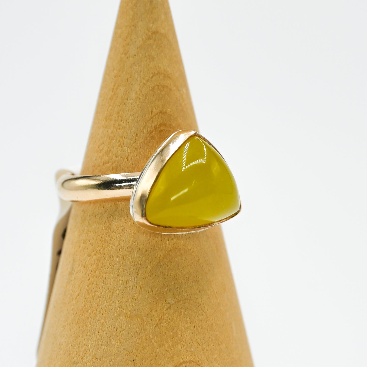 Gold fill xl triangle vesuvianite size 7