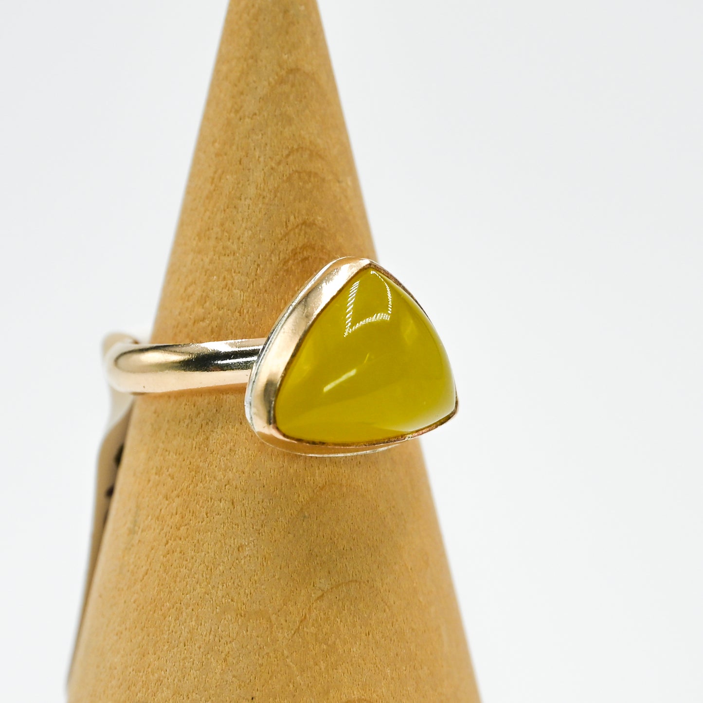 Gold fill xl triangle vesuvianite size 7