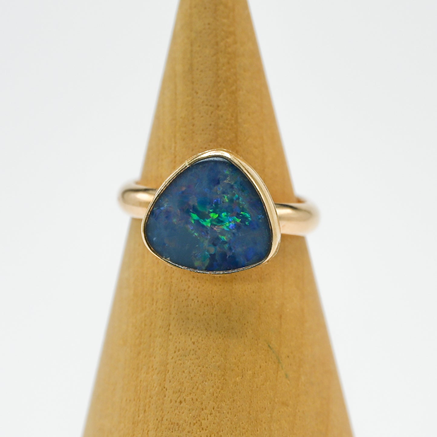 Gold fill xl Australian opal triangle size 7