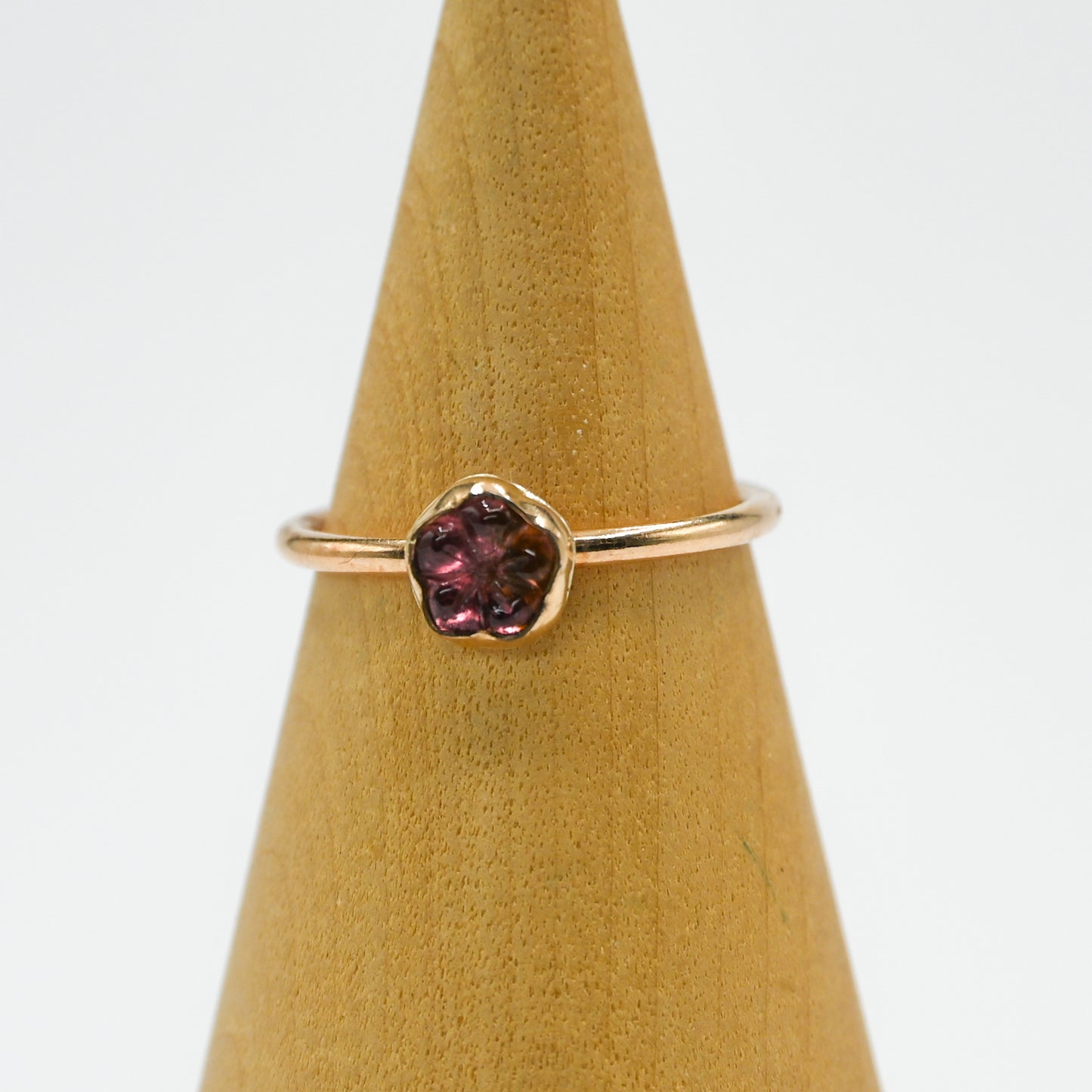 Gold fill flower pink tourmaline size 7