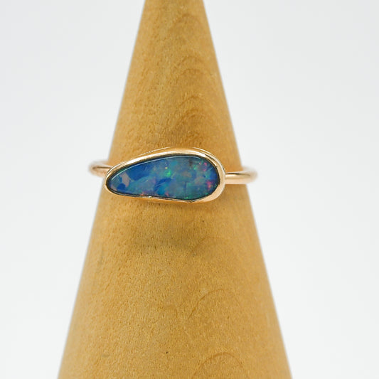 Gold fill horizontal Australian opal size 7