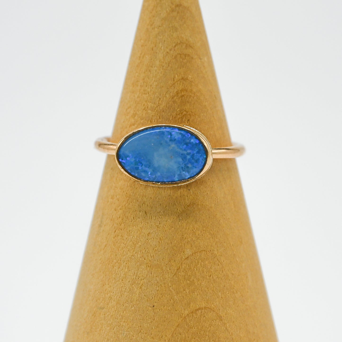 Gold fill horizontal Australian opal size 7