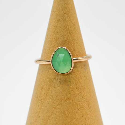 Gold fill rose cut chrysoprase size 7