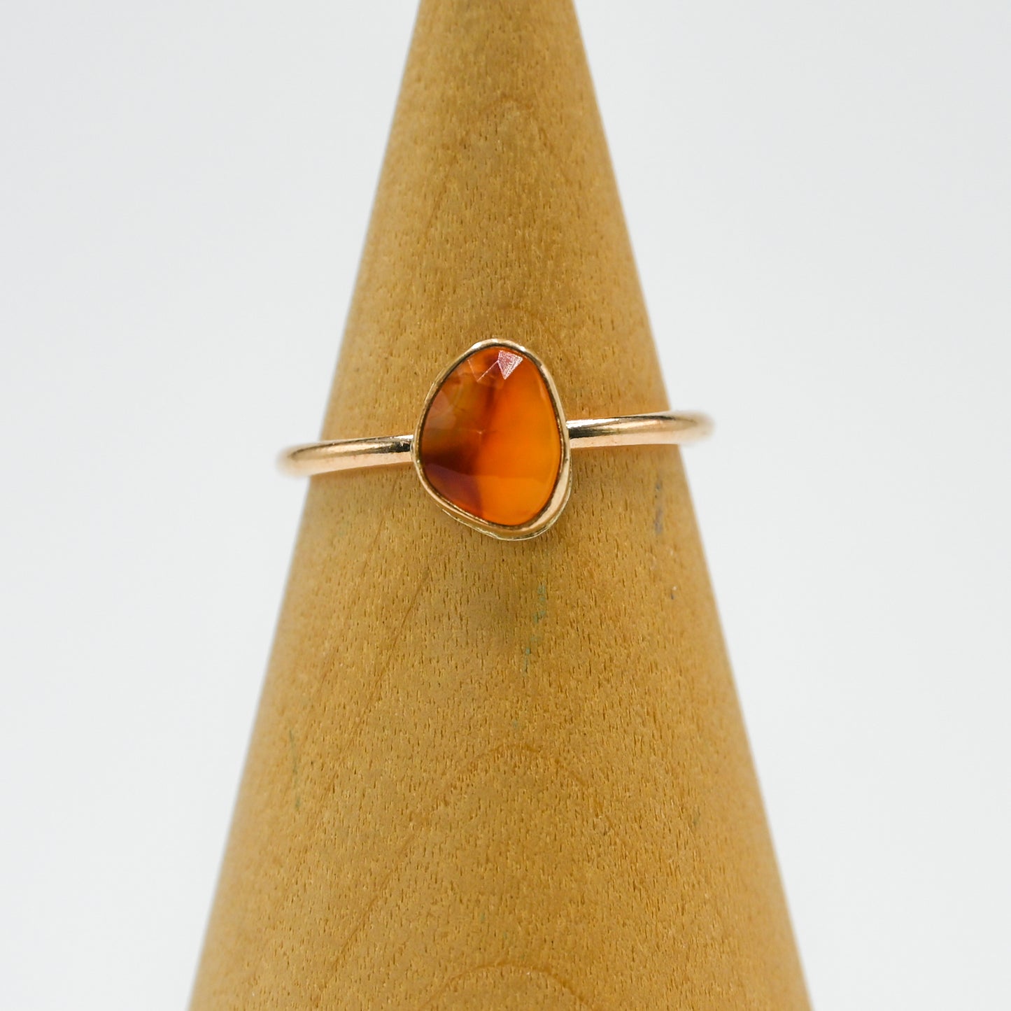 Gold fill rose cut carnelian size 7