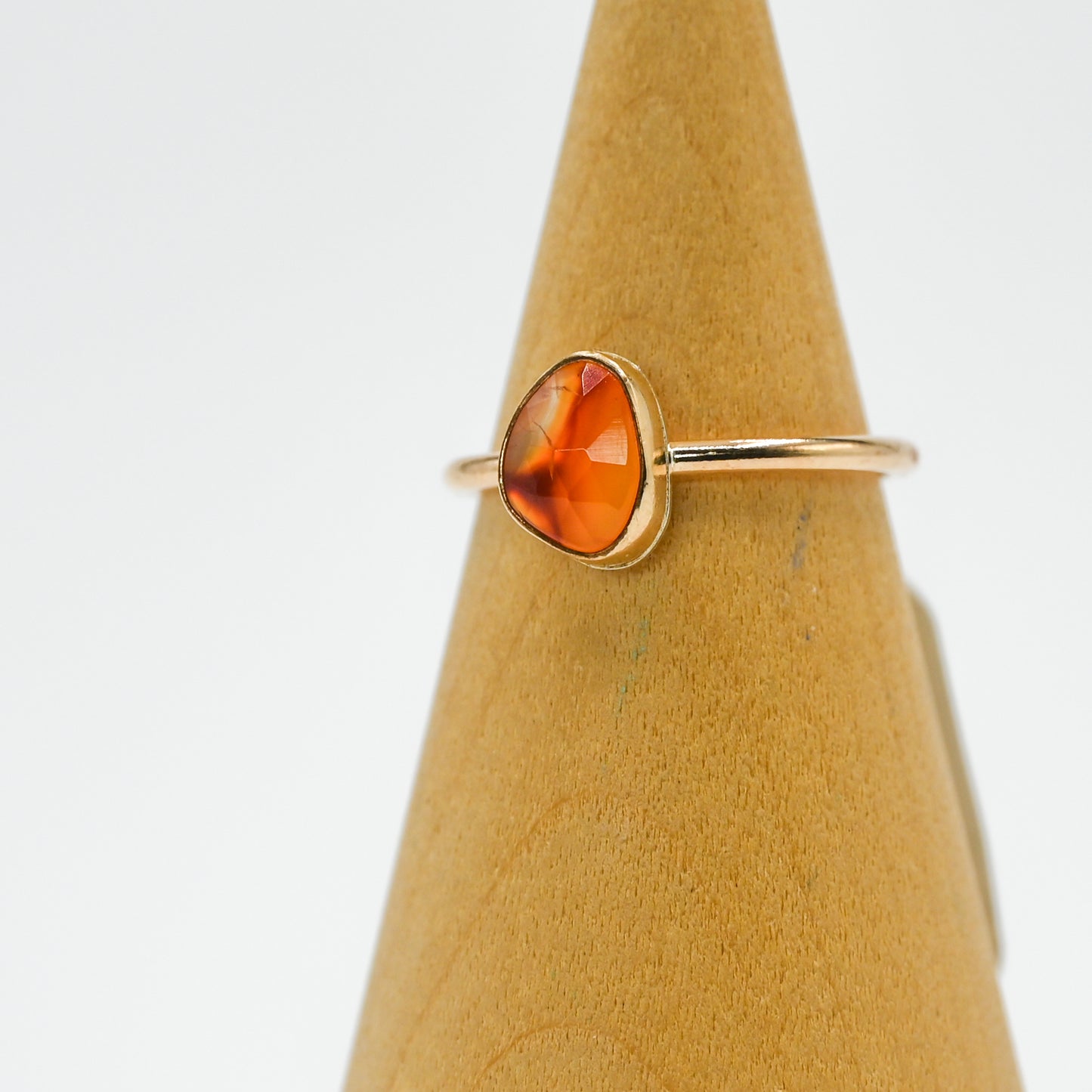 Gold fill rose cut carnelian size 7