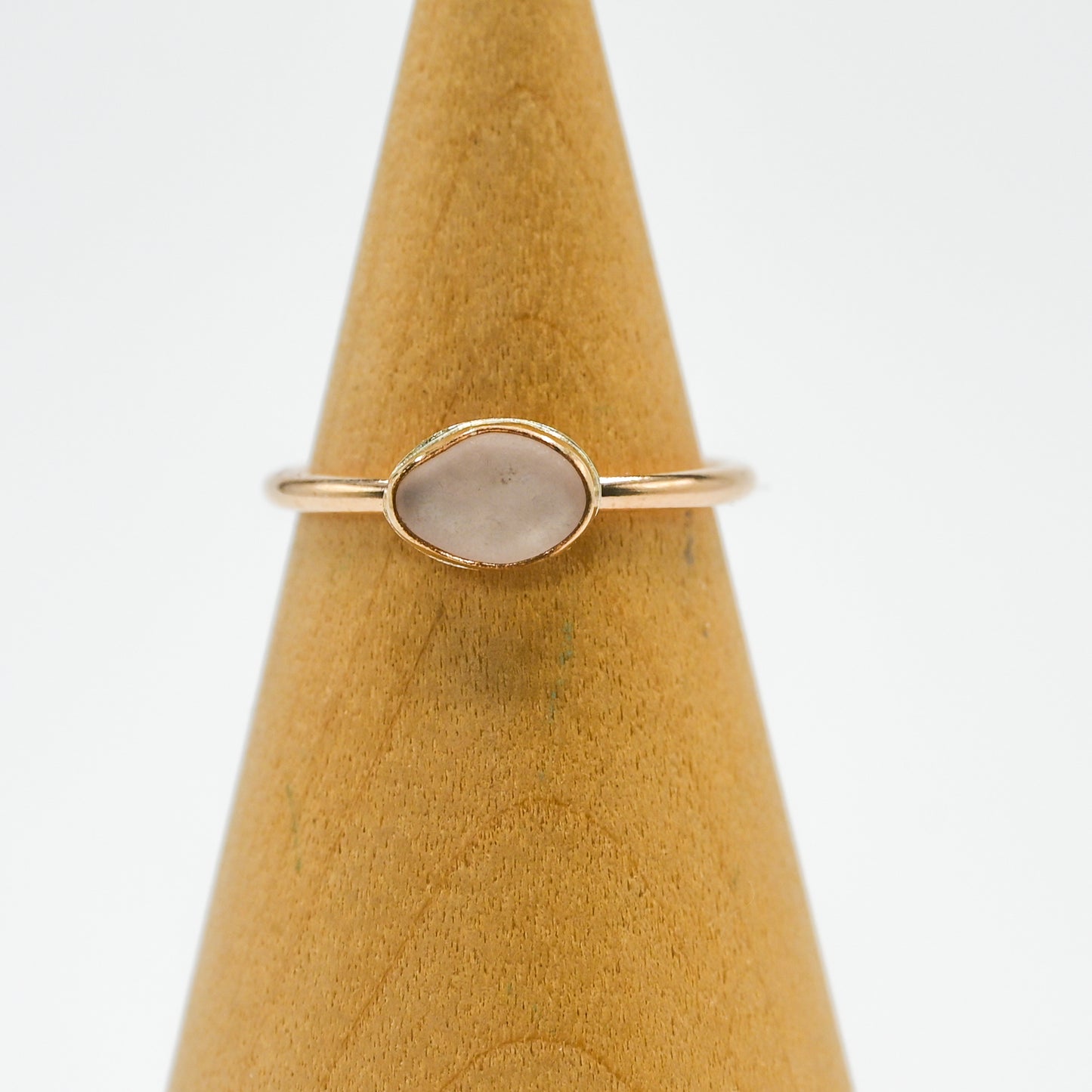 Gold fill horizontal pink sea glass size 7.25