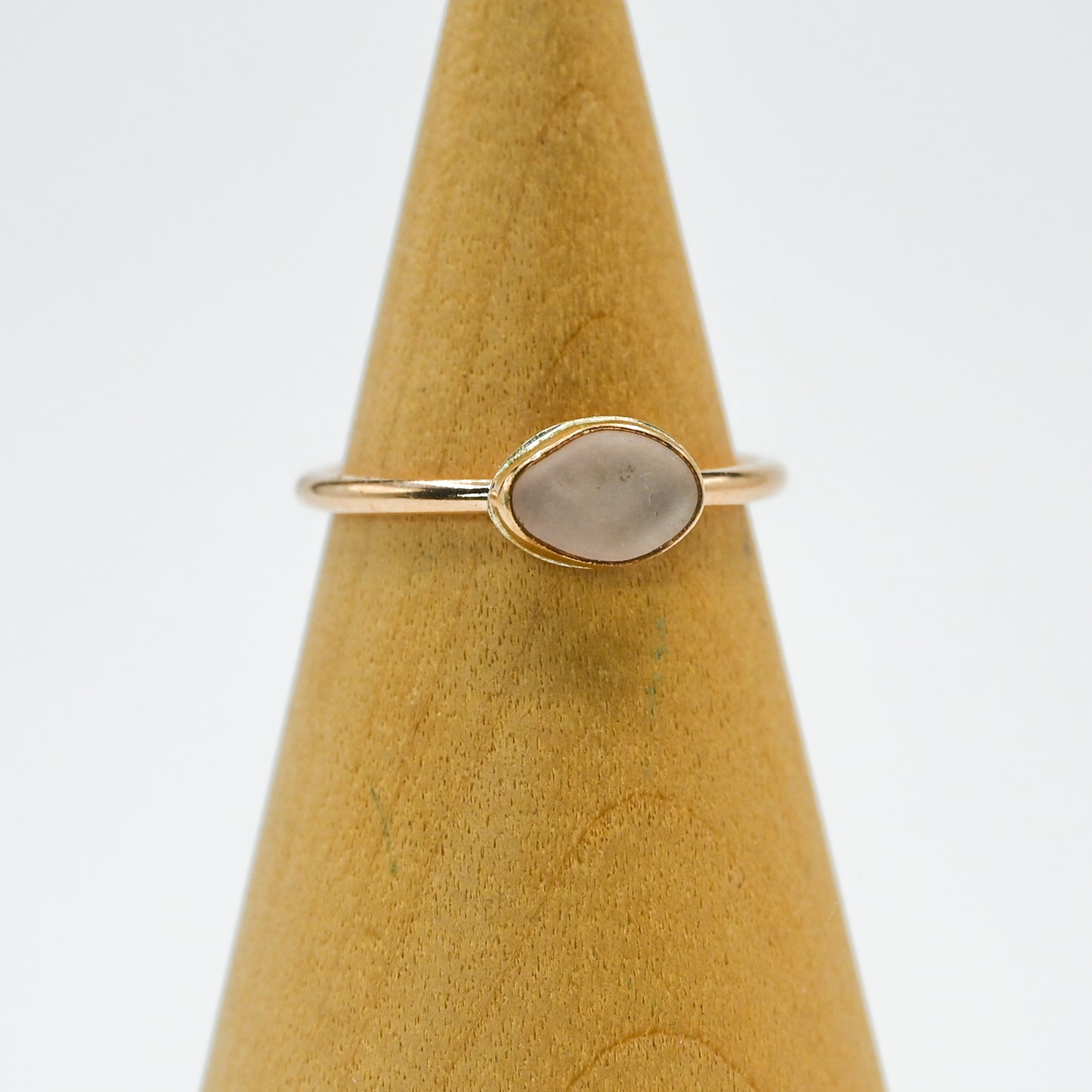 Gold fill horizontal pink sea glass size 7.25