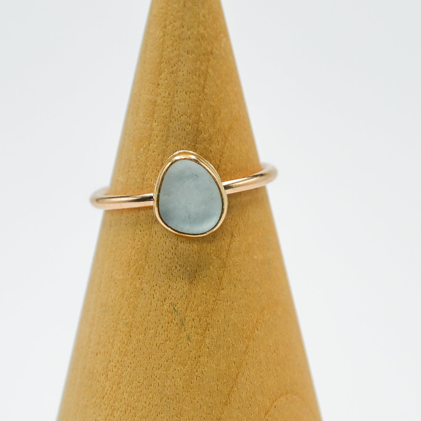 Gold fill sea foam sea glass size 7.25