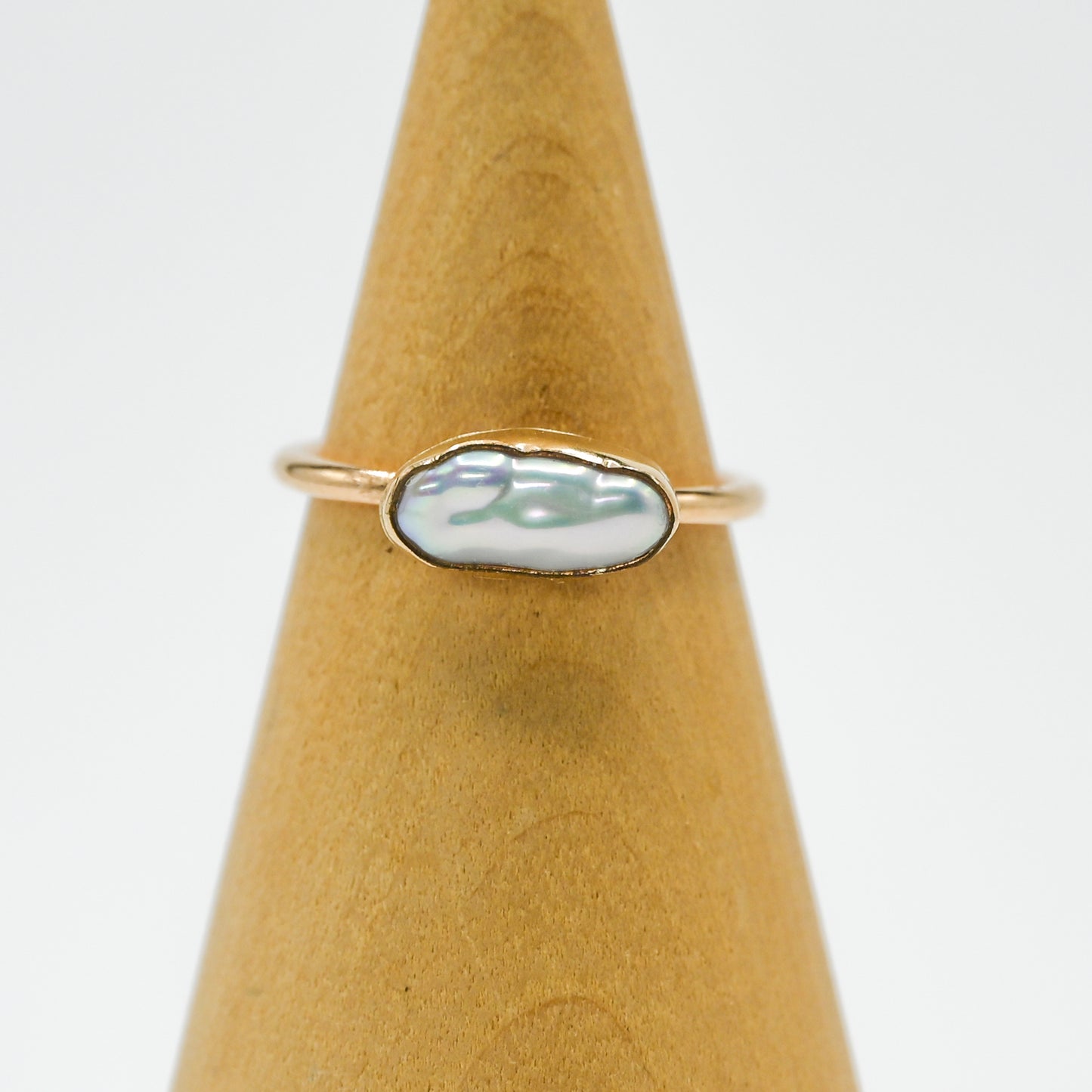 Gold fill horizontal keshi pearl size 7.25