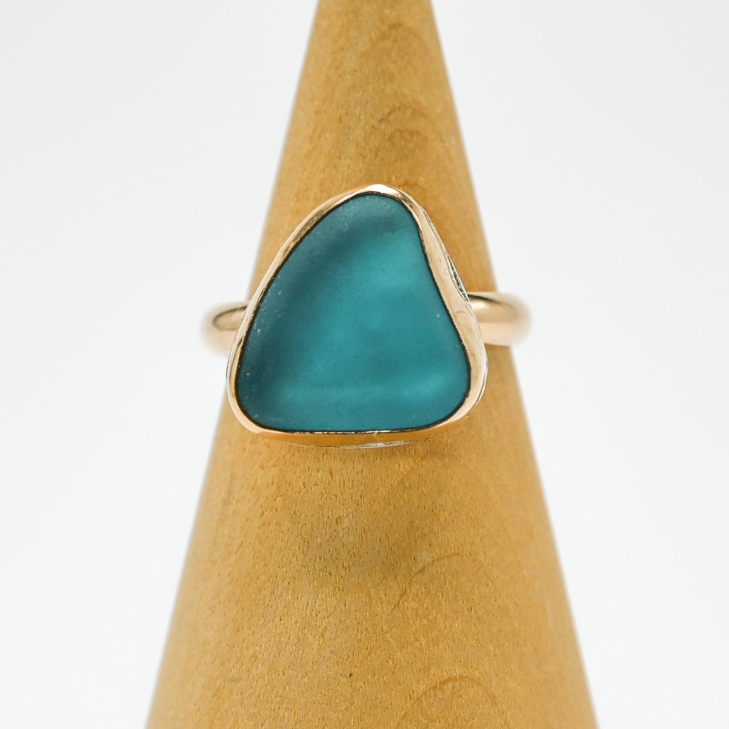 Gold fill xl aqua sea glass size 7.25