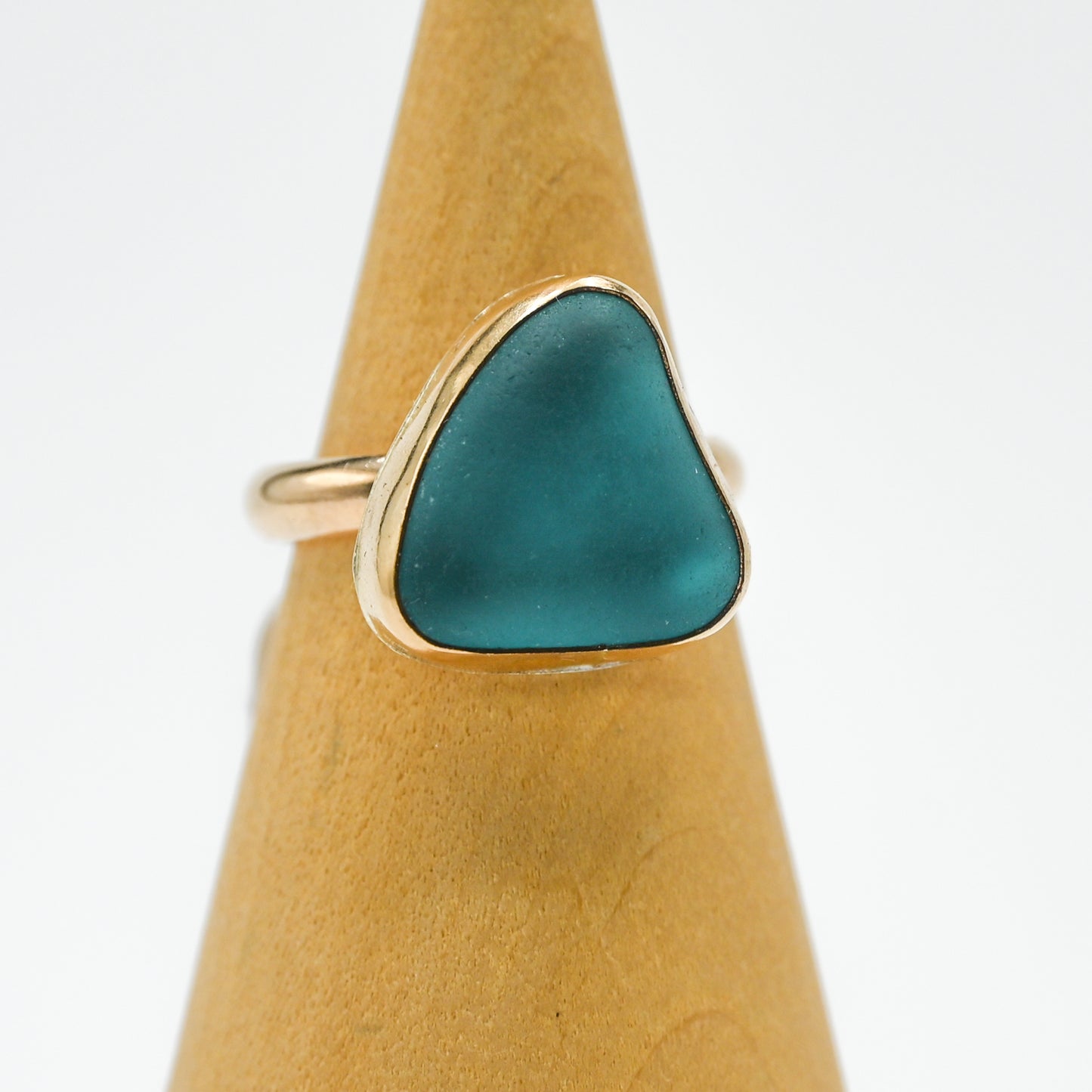 Gold fill xl aqua sea glass size 7.25