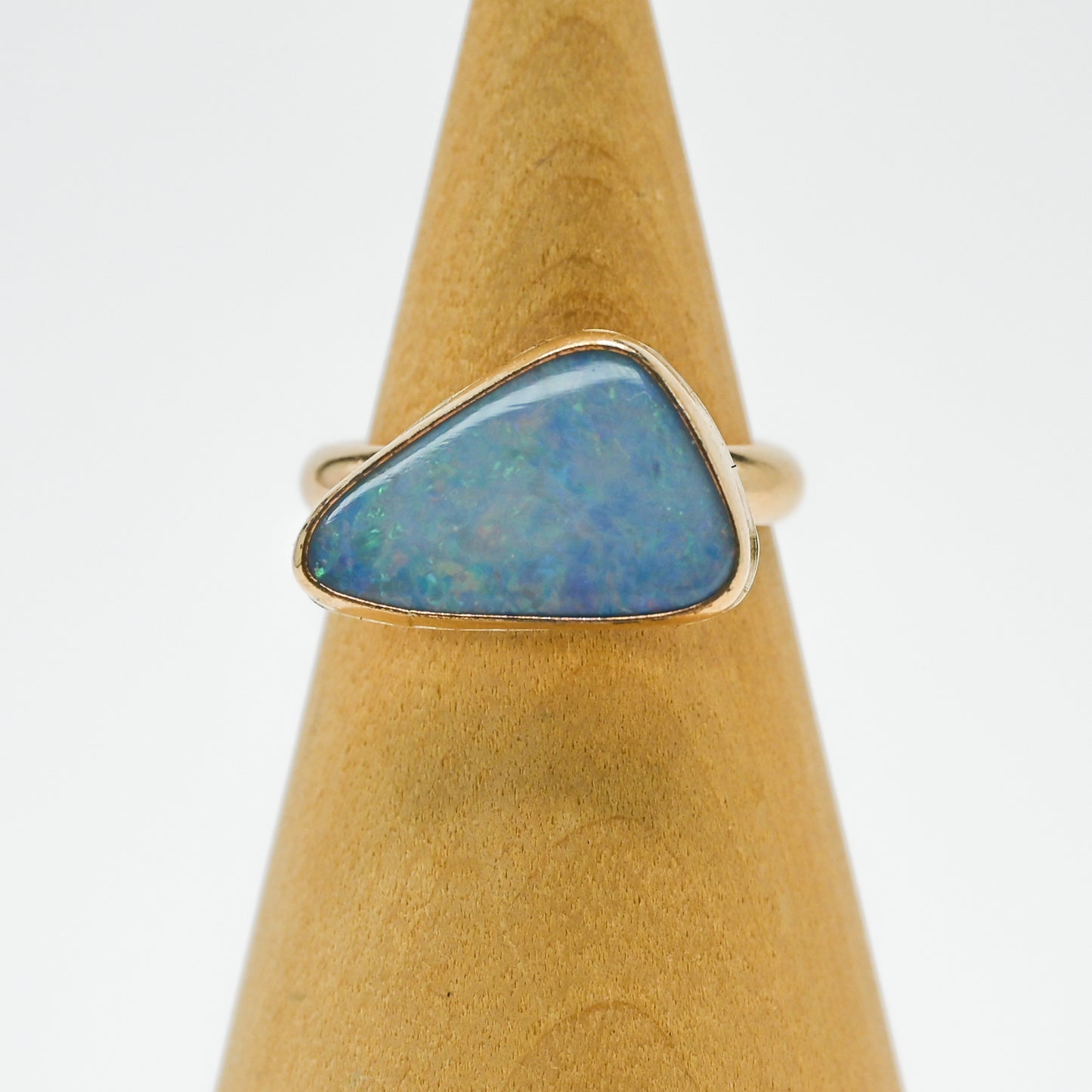 Gold fill xxl Australian opal triangle size 7.5