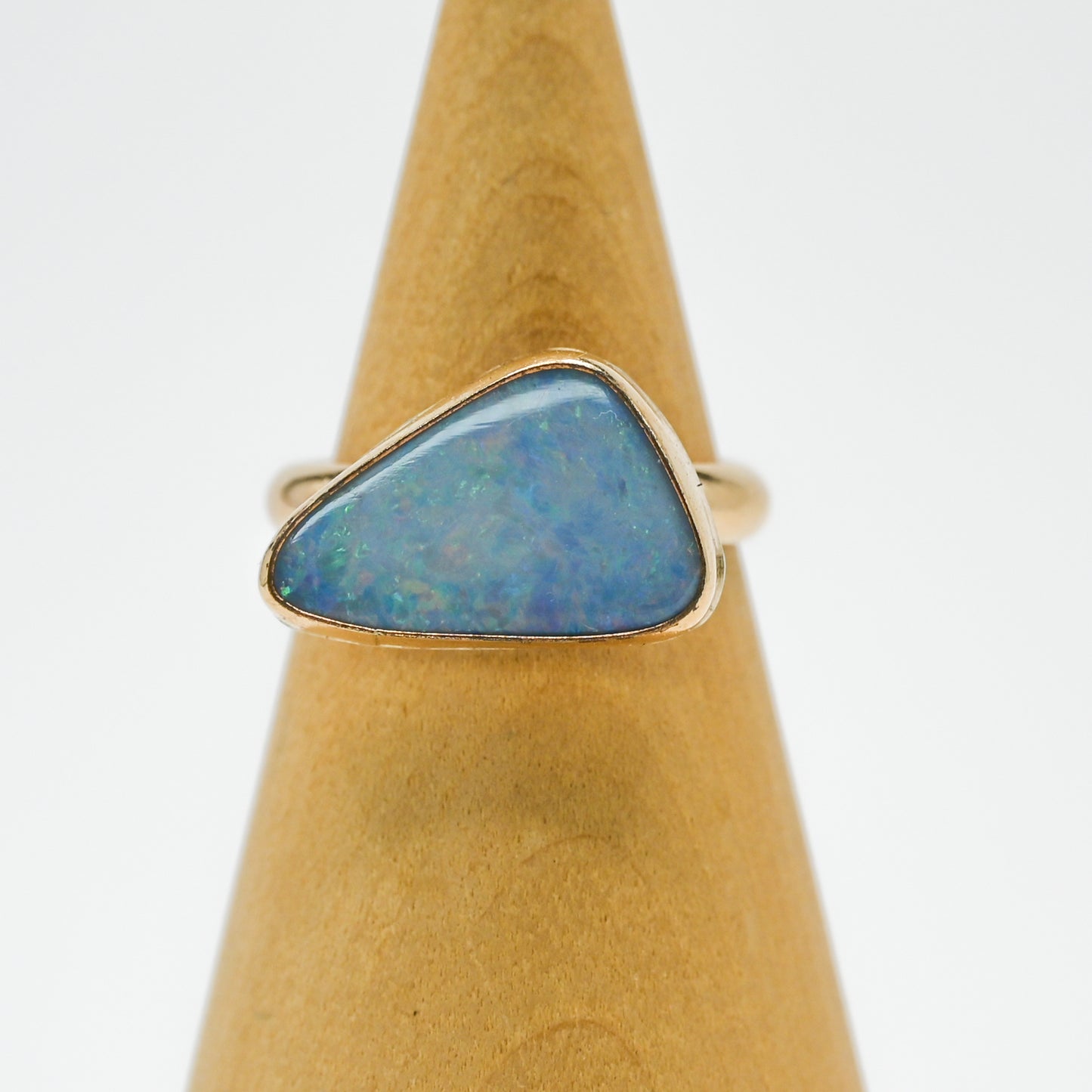 Gold fill xxl Australian opal triangle size 7.5