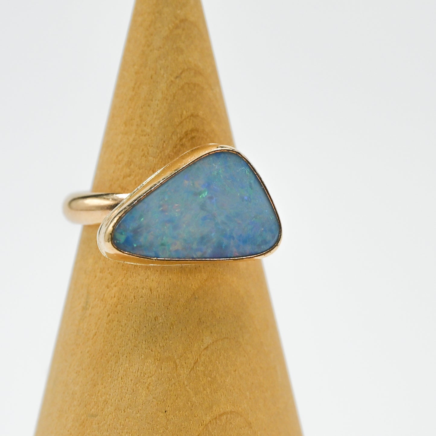 Gold fill xxl Australian opal triangle size 7.5