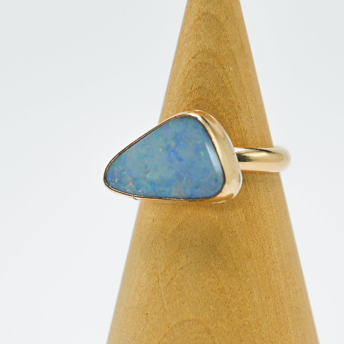Gold fill xxl Australian opal triangle size 7.5