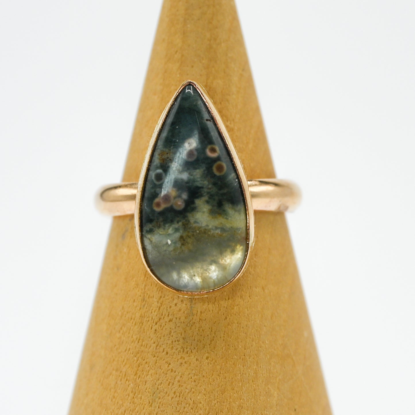 Gold fill xl pear ocean jasper size 7.5