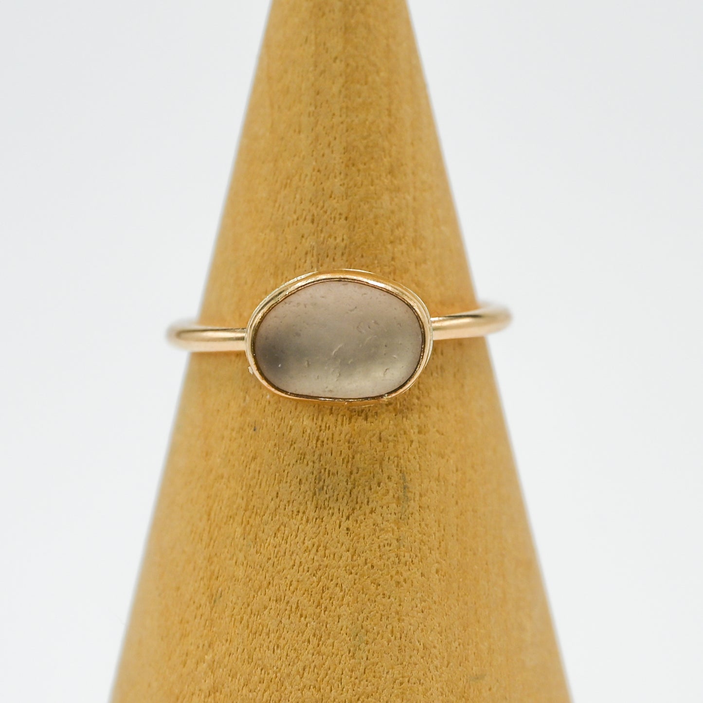 Gold fill horizontal pink sea glass size 7.5