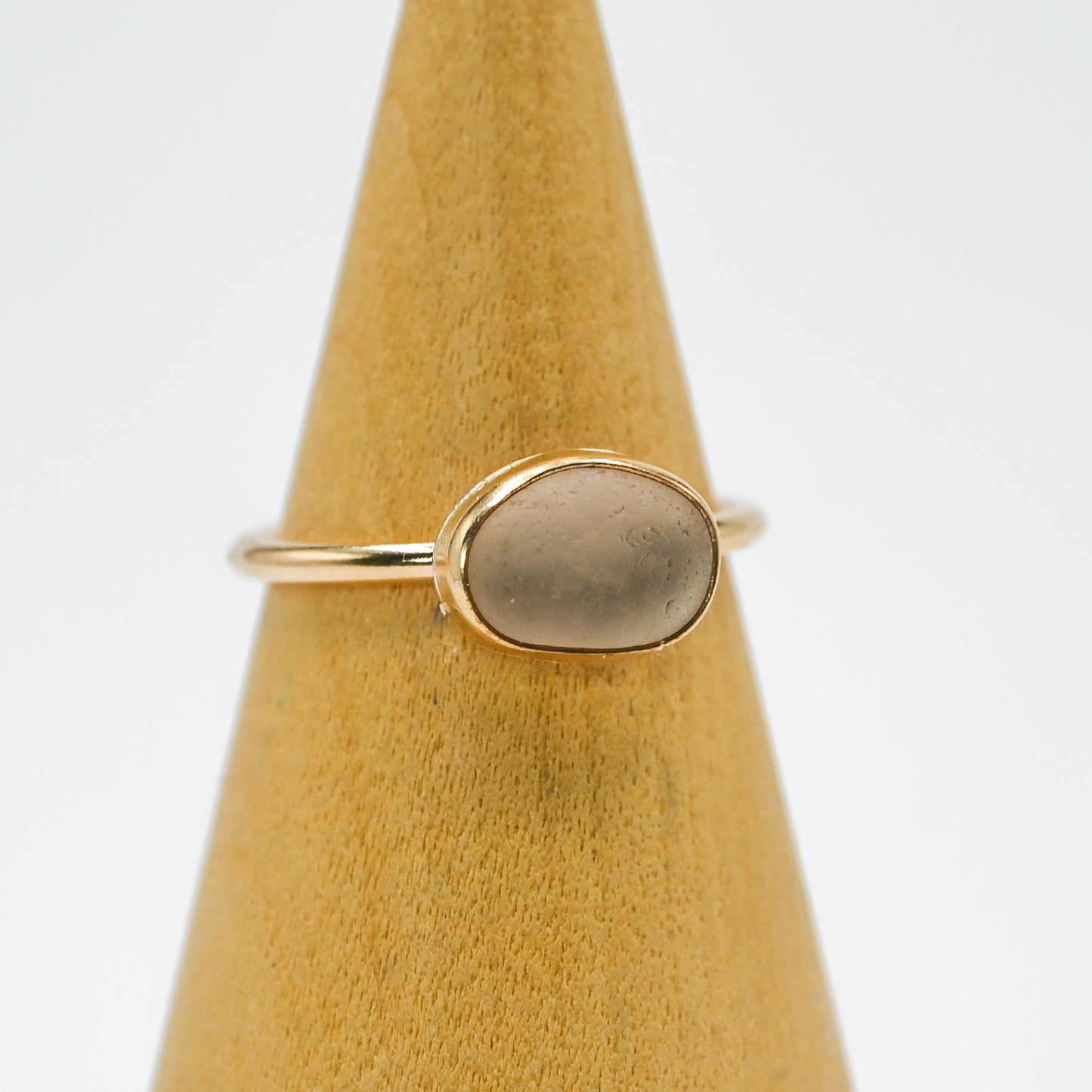 Gold fill horizontal pink sea glass size 7.5