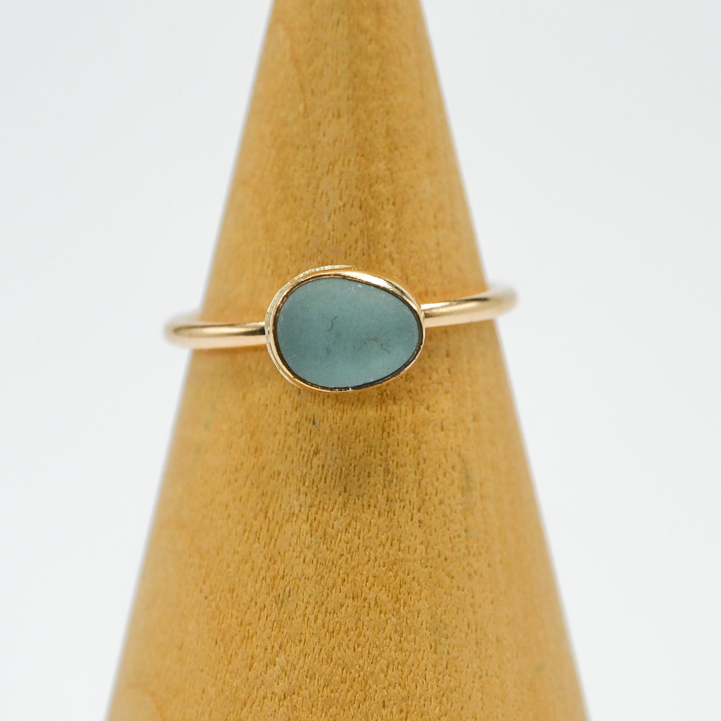 Gold fill horizontal sea foam sea glass size 7.5