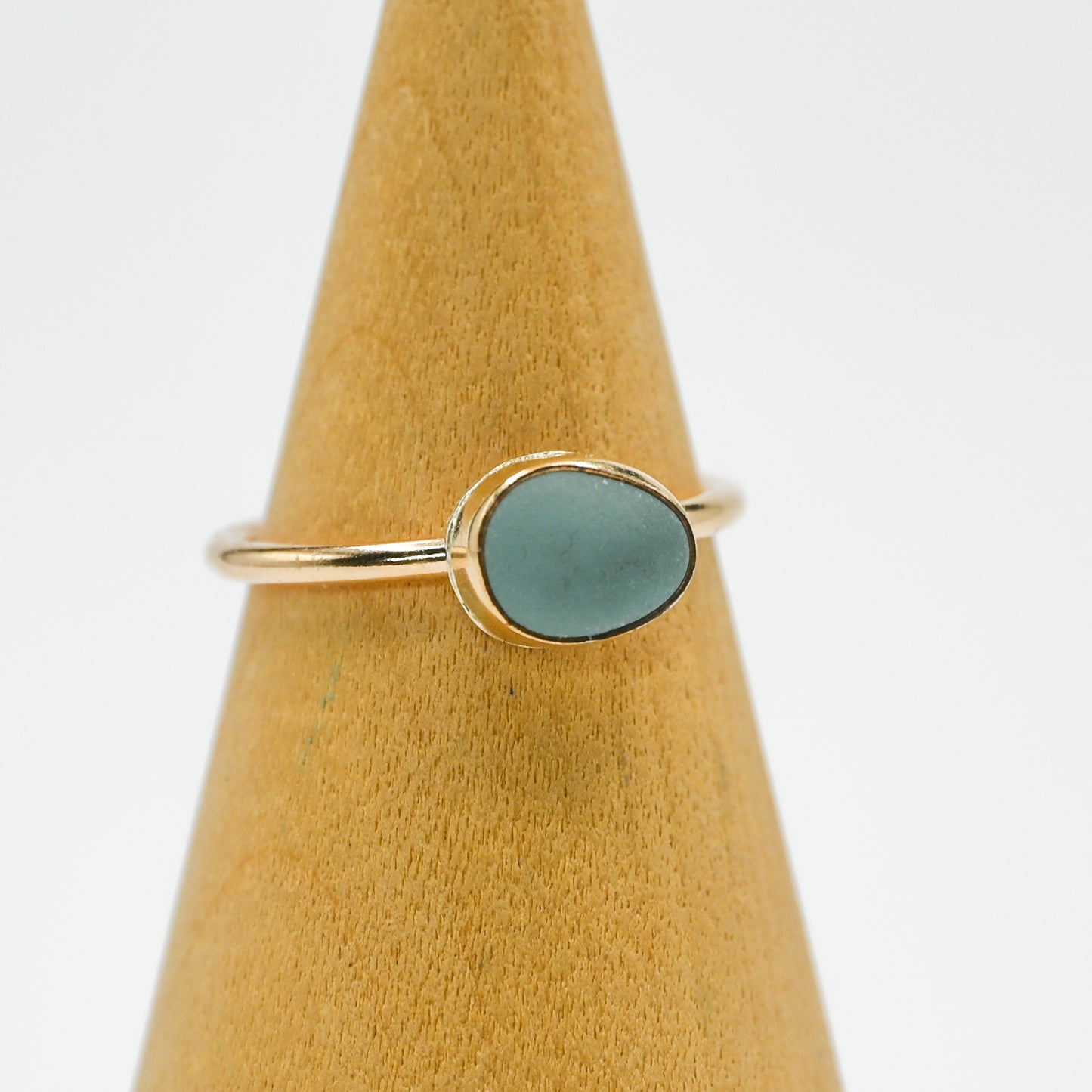 Gold fill horizontal sea foam sea glass size 7.5