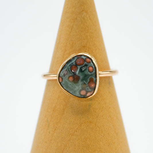 Gold fill rose cut ocean jasper size 7.5
