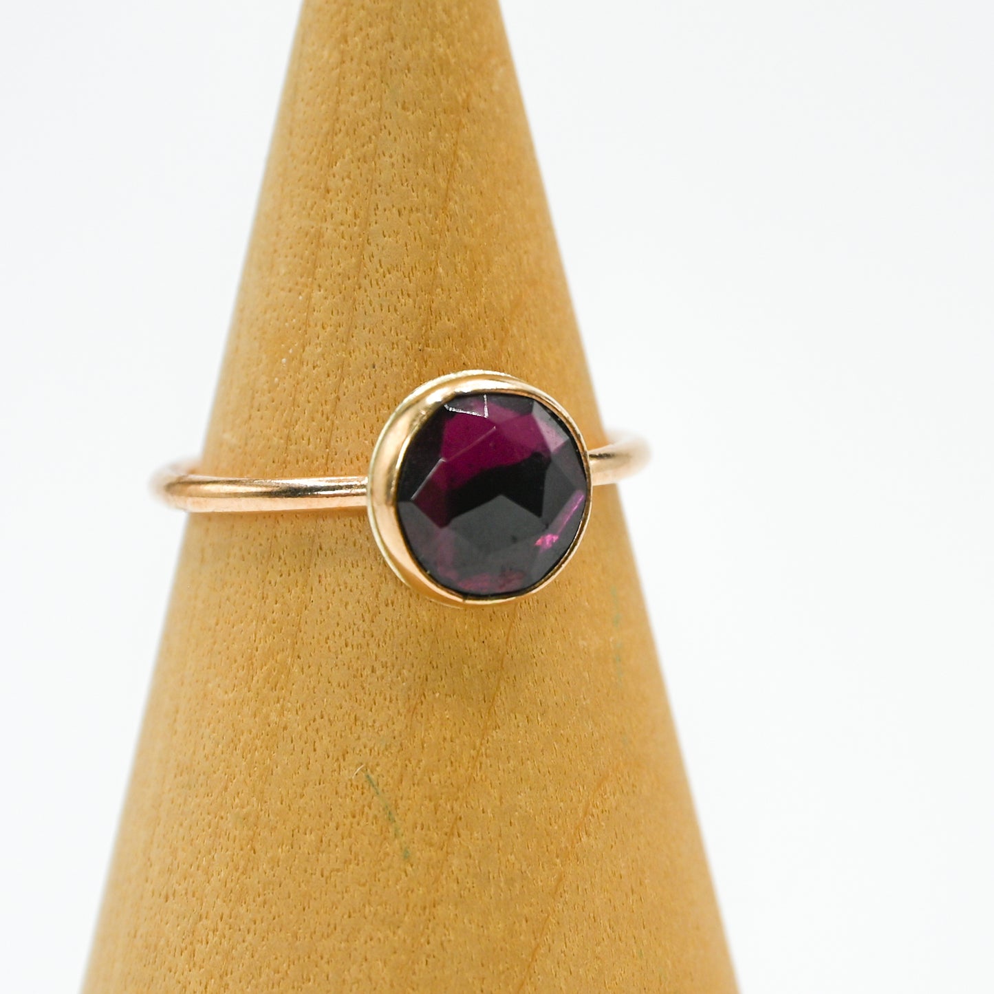 Gold fill rose cut rhodolite garnet size 7.5