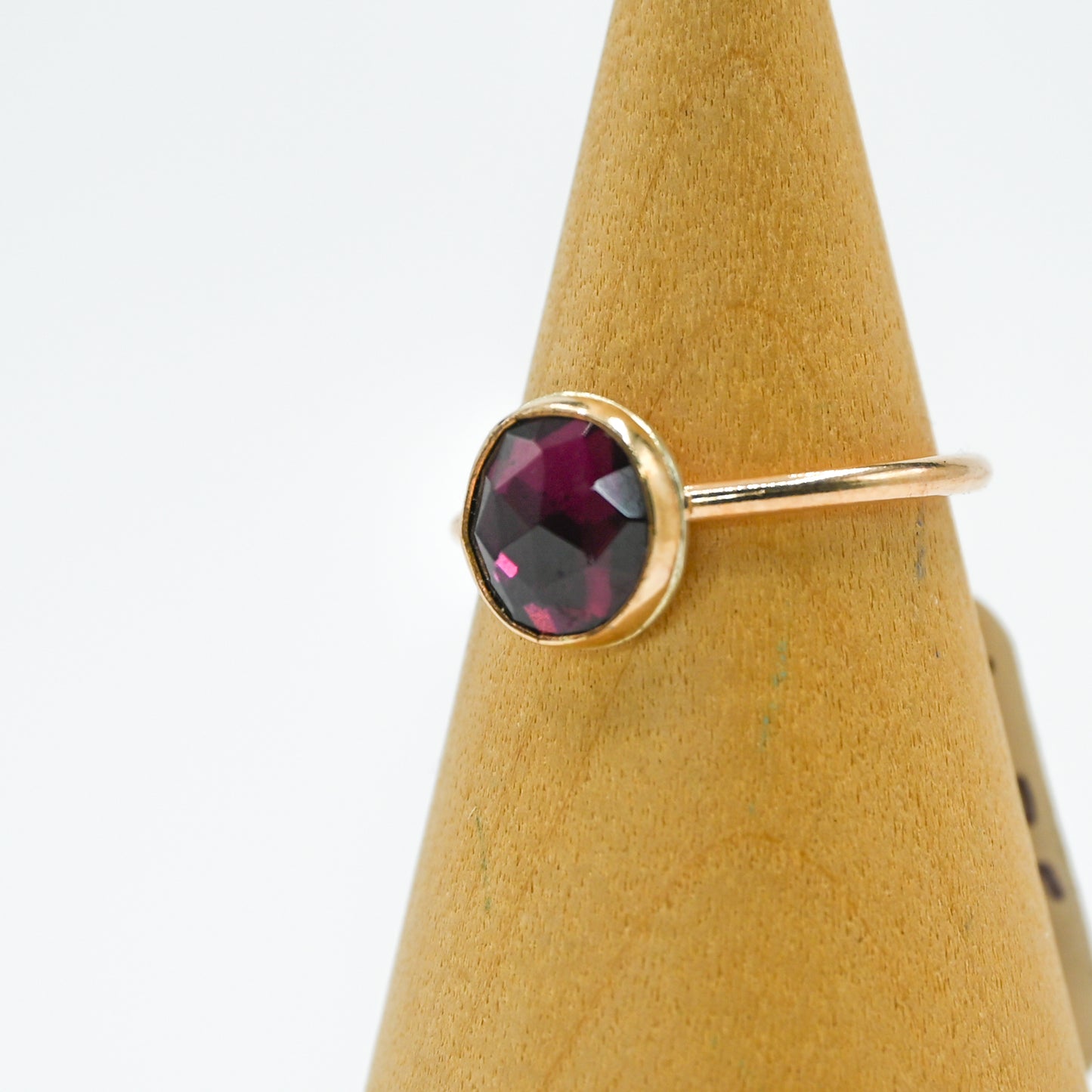 Gold fill rose cut rhodolite garnet size 7.5