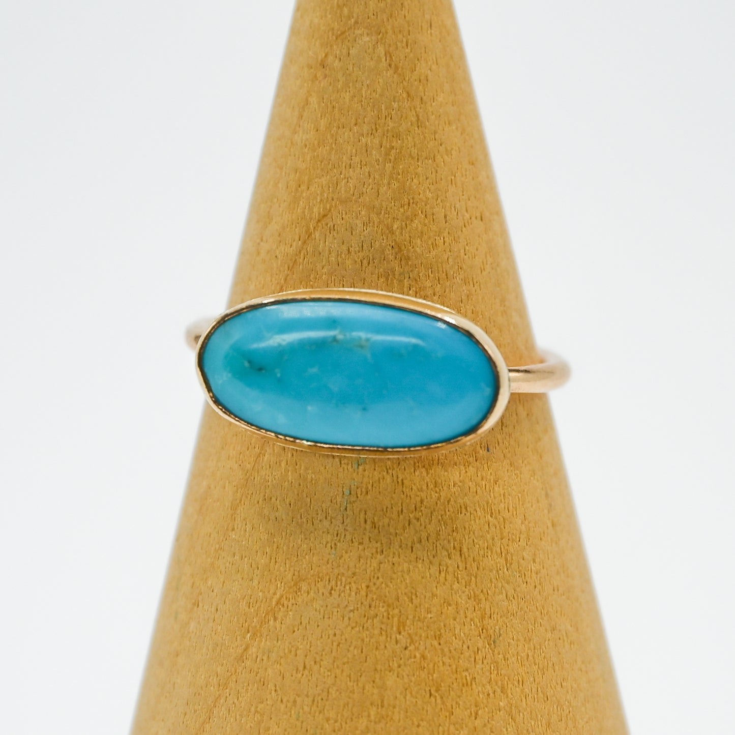 Gold fill horizontal campitos turquoise size 8