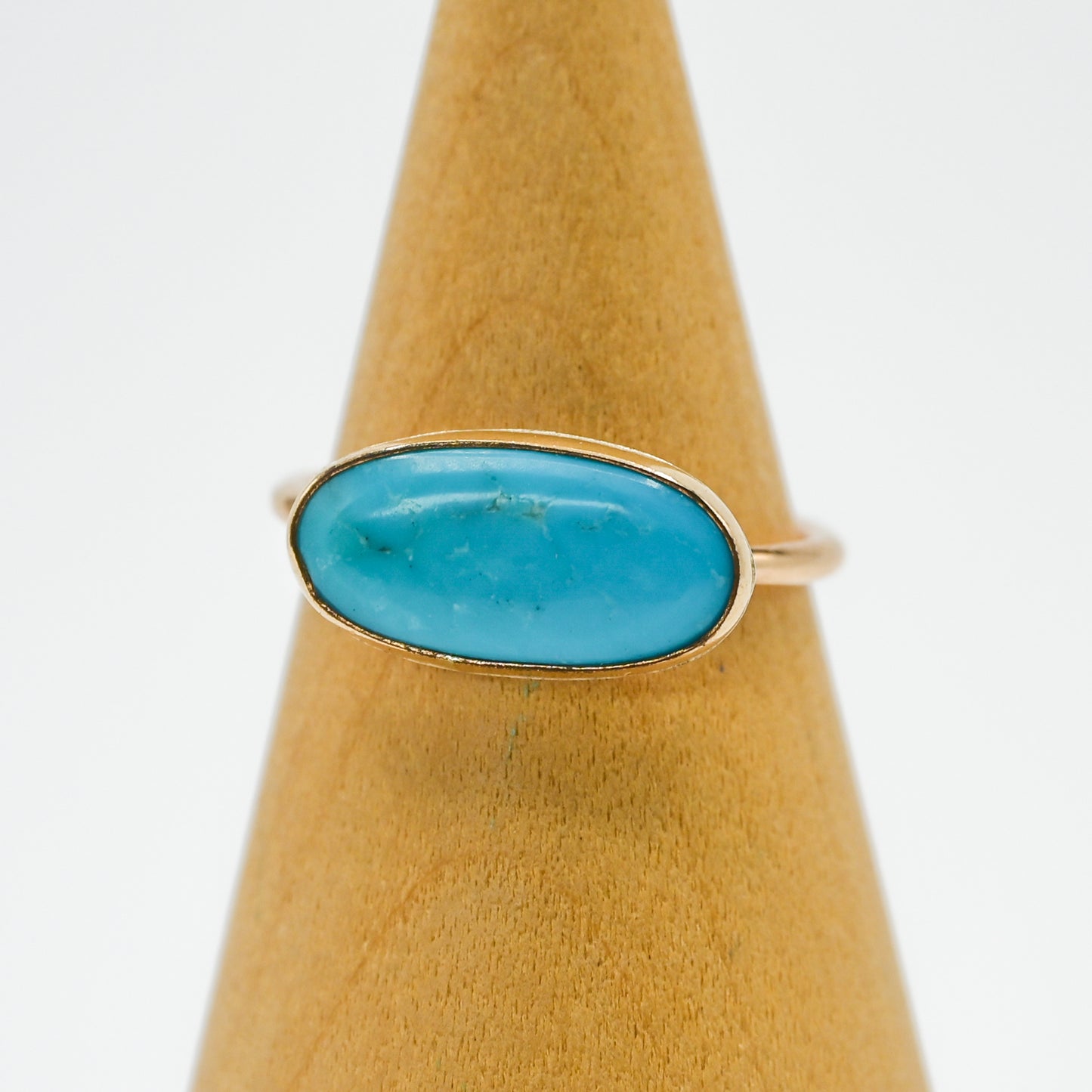 Gold fill horizontal campitos turquoise size 8