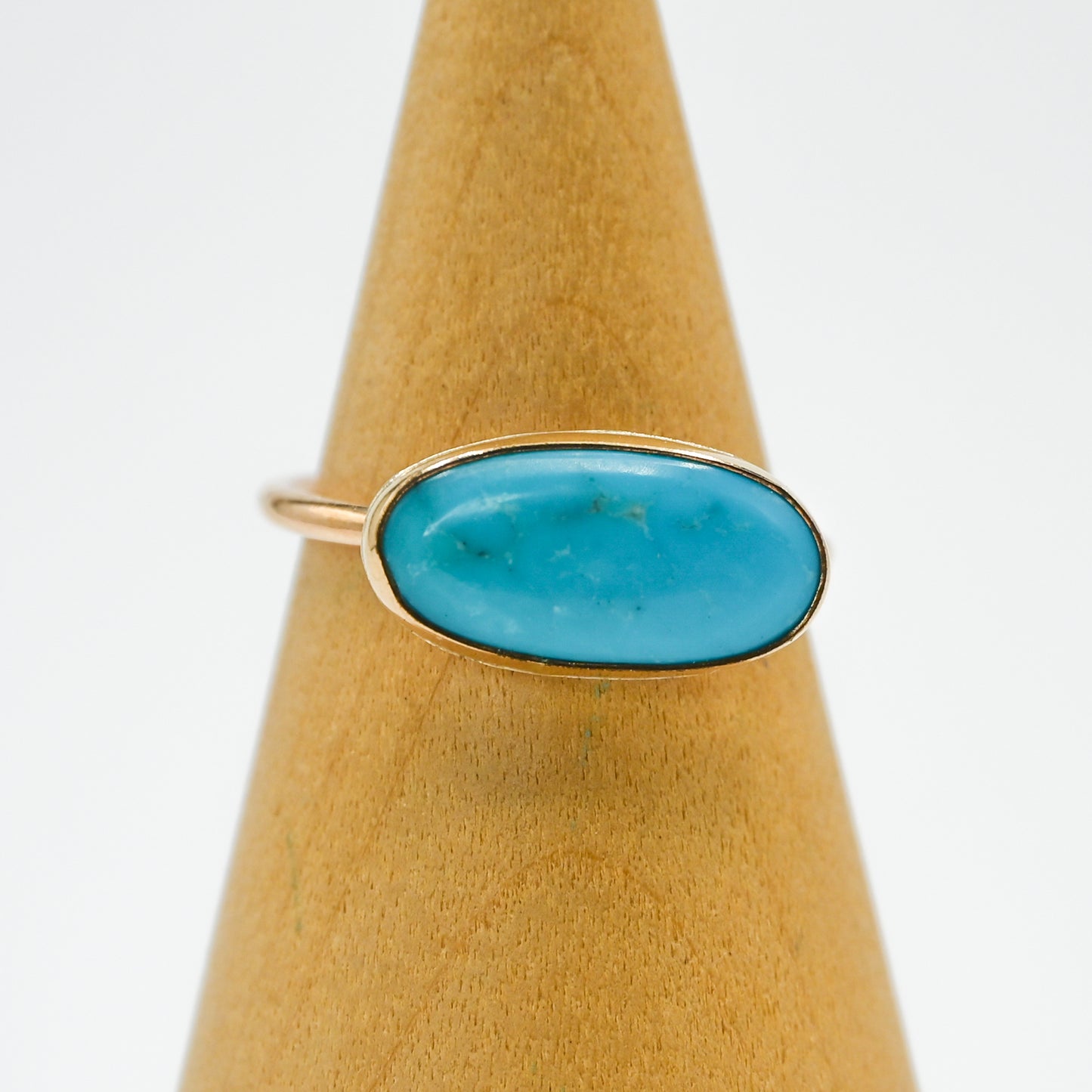 Gold fill horizontal campitos turquoise size 8