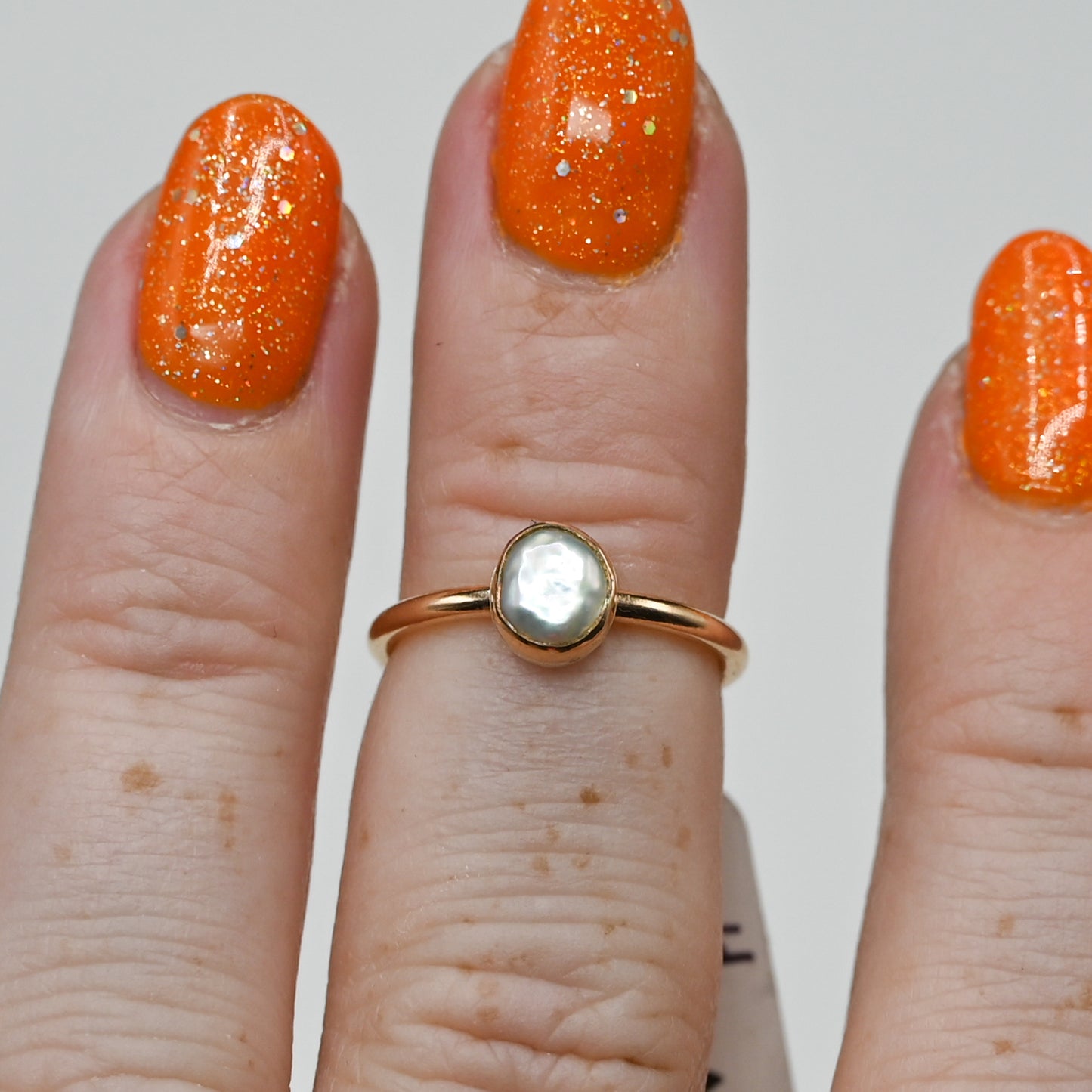 Gold fill pearl keshi size 4