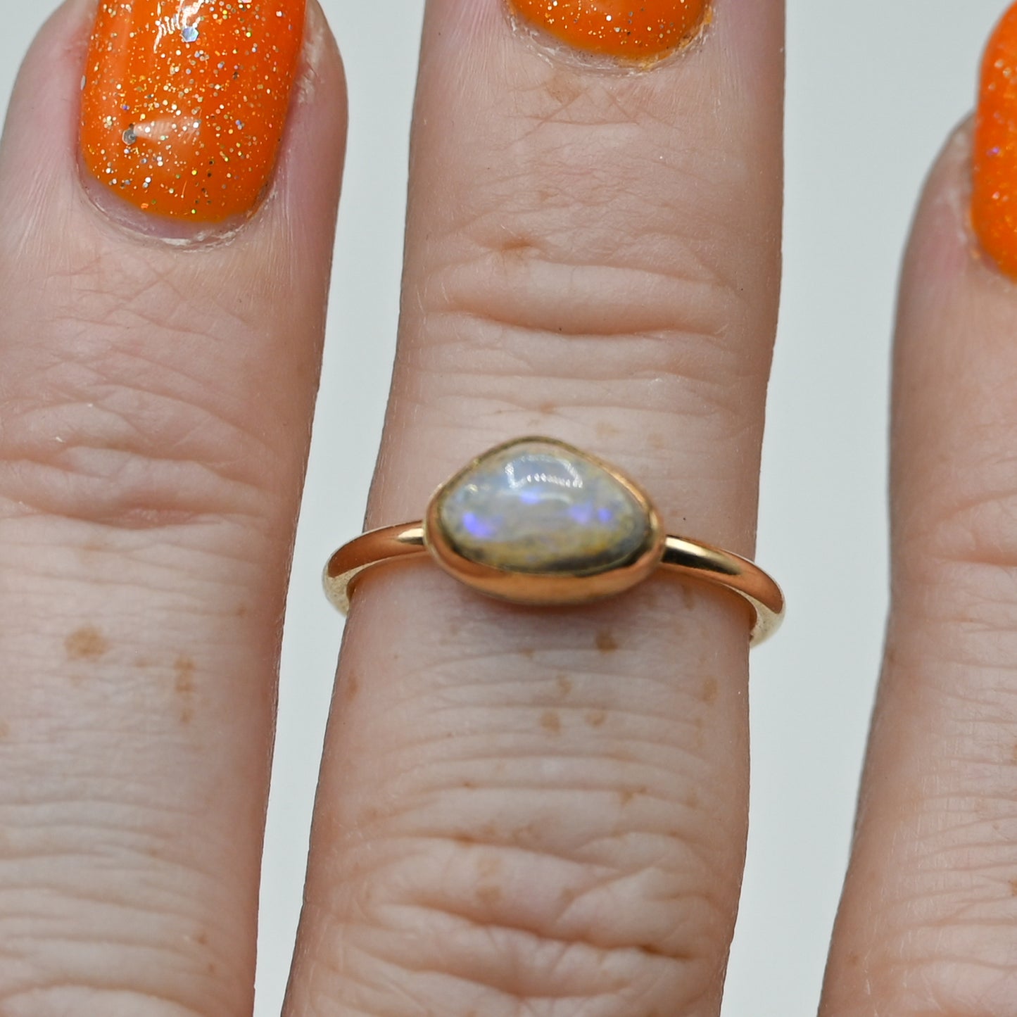Gold fill Mexican fire opal size 5.75