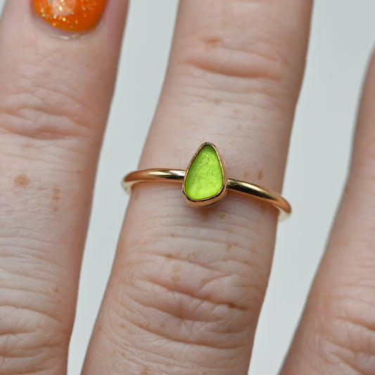 Gold fill lime sea glass size 6.75