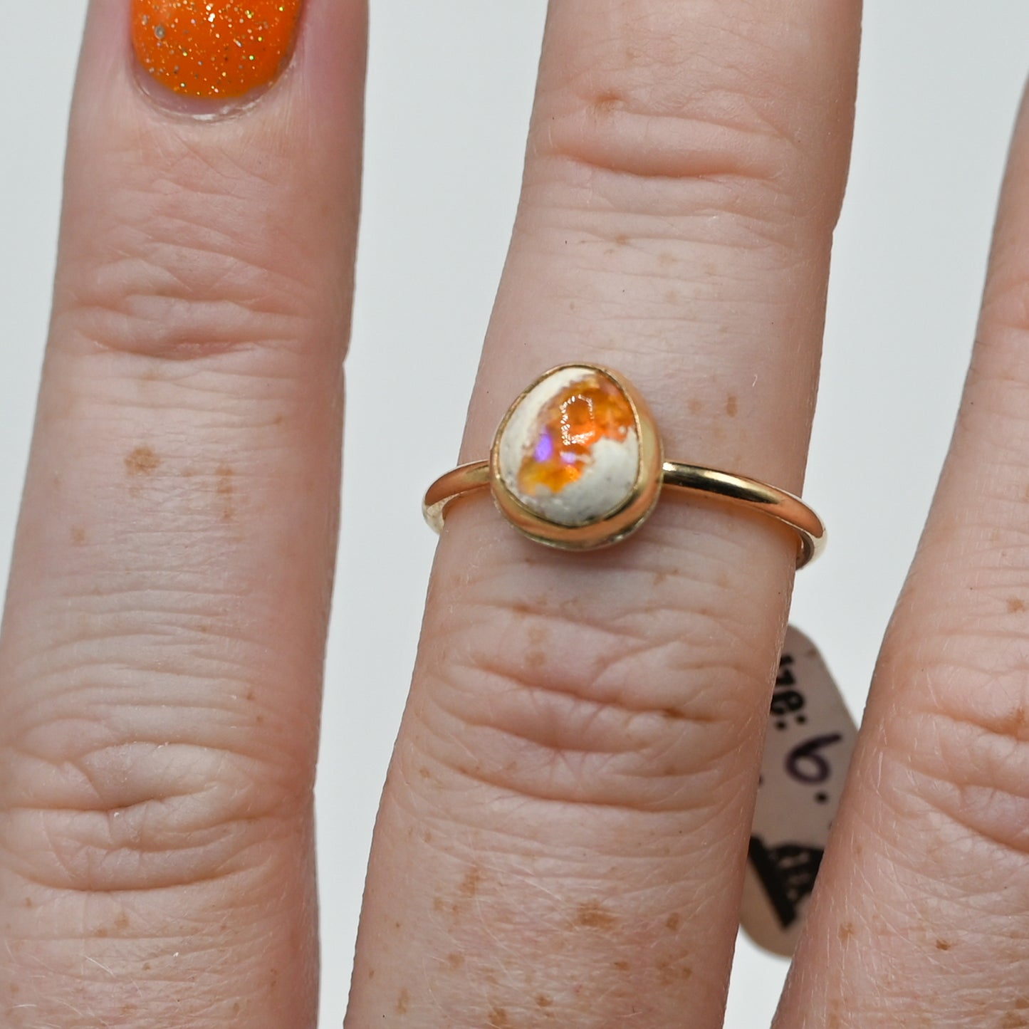 Gold fill Mexican fire opal size 6.75