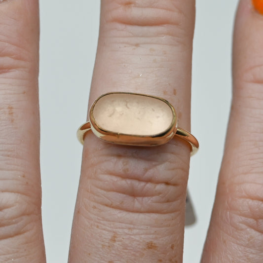 Gold fill horizontal pink sea glass size 7