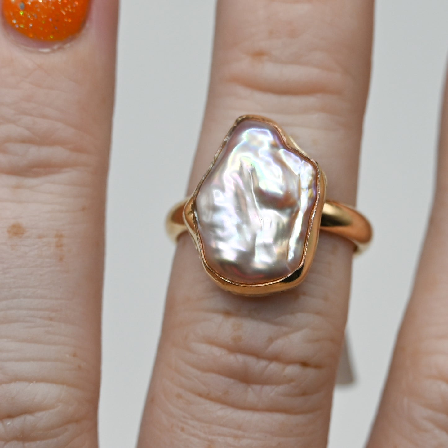 Gold fill xxl keshi pearl size 7