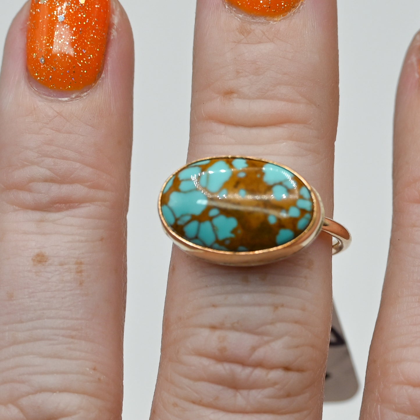 Gold fill xl horizontal pilot mountain turquoise size 7