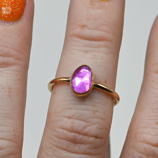 Gold fill rose cut ruby size 7