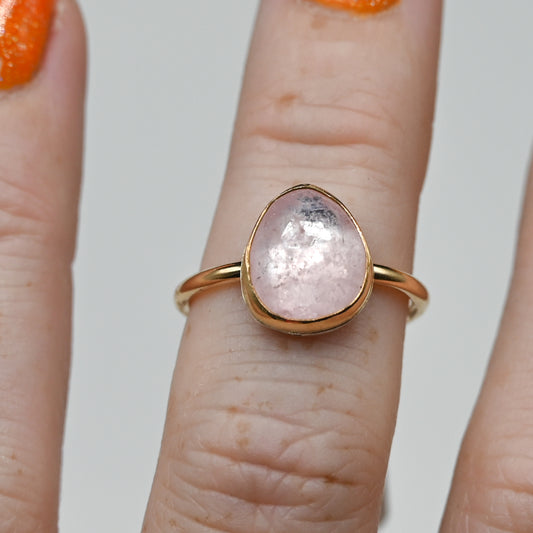 Gold fill rose cut morganite size 7
