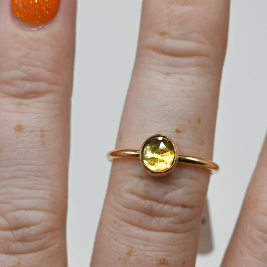 Gold fill rose cut citrine size 7
