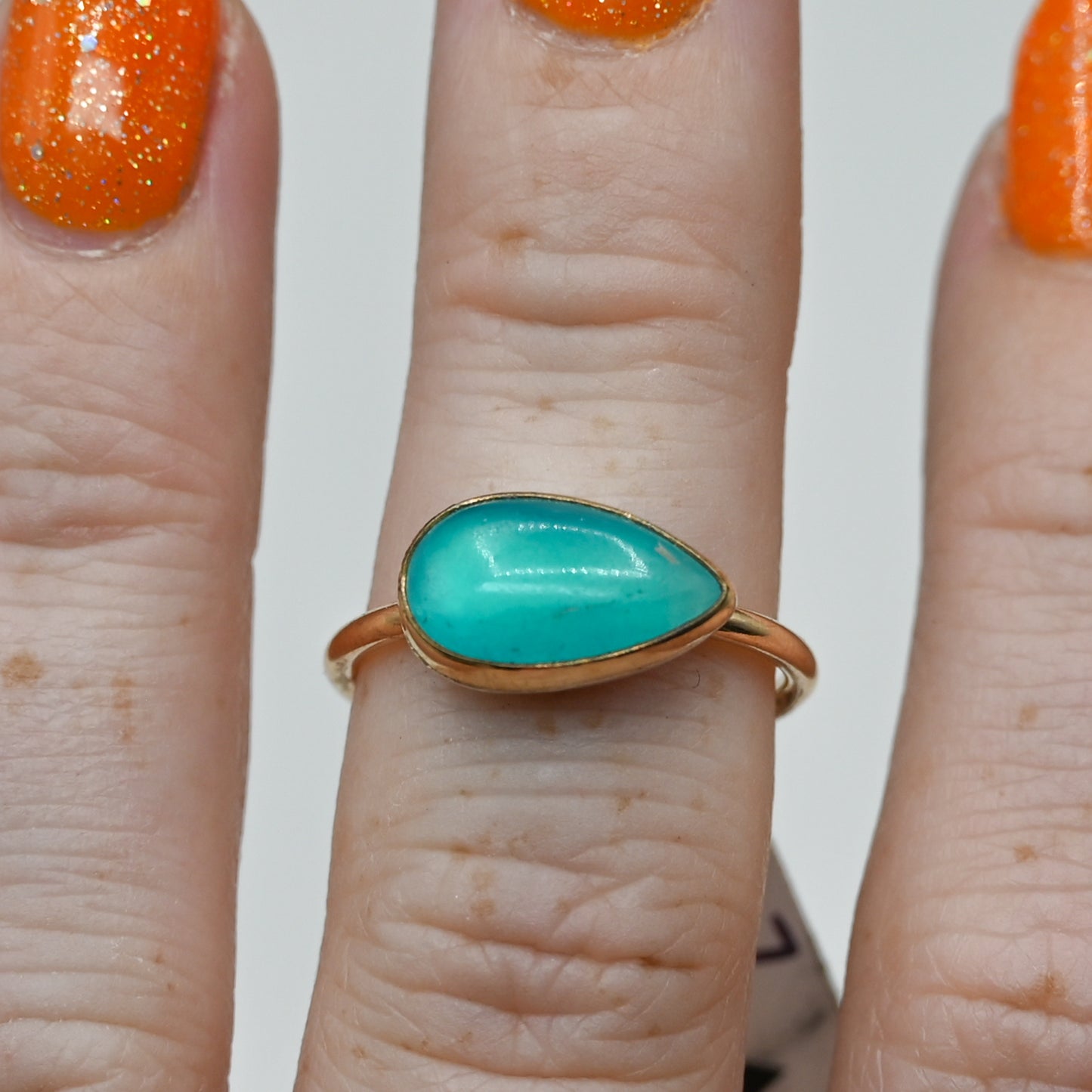 Gold fill horizontal pear amazonite size 7