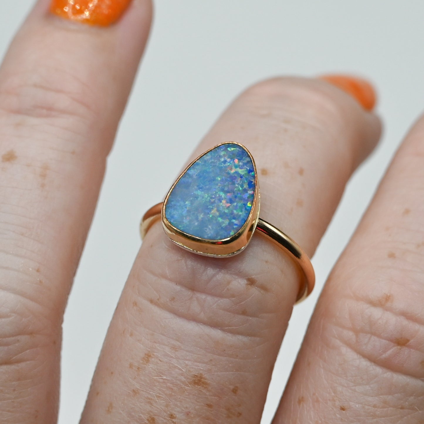 Gold fill Australian opal size 7