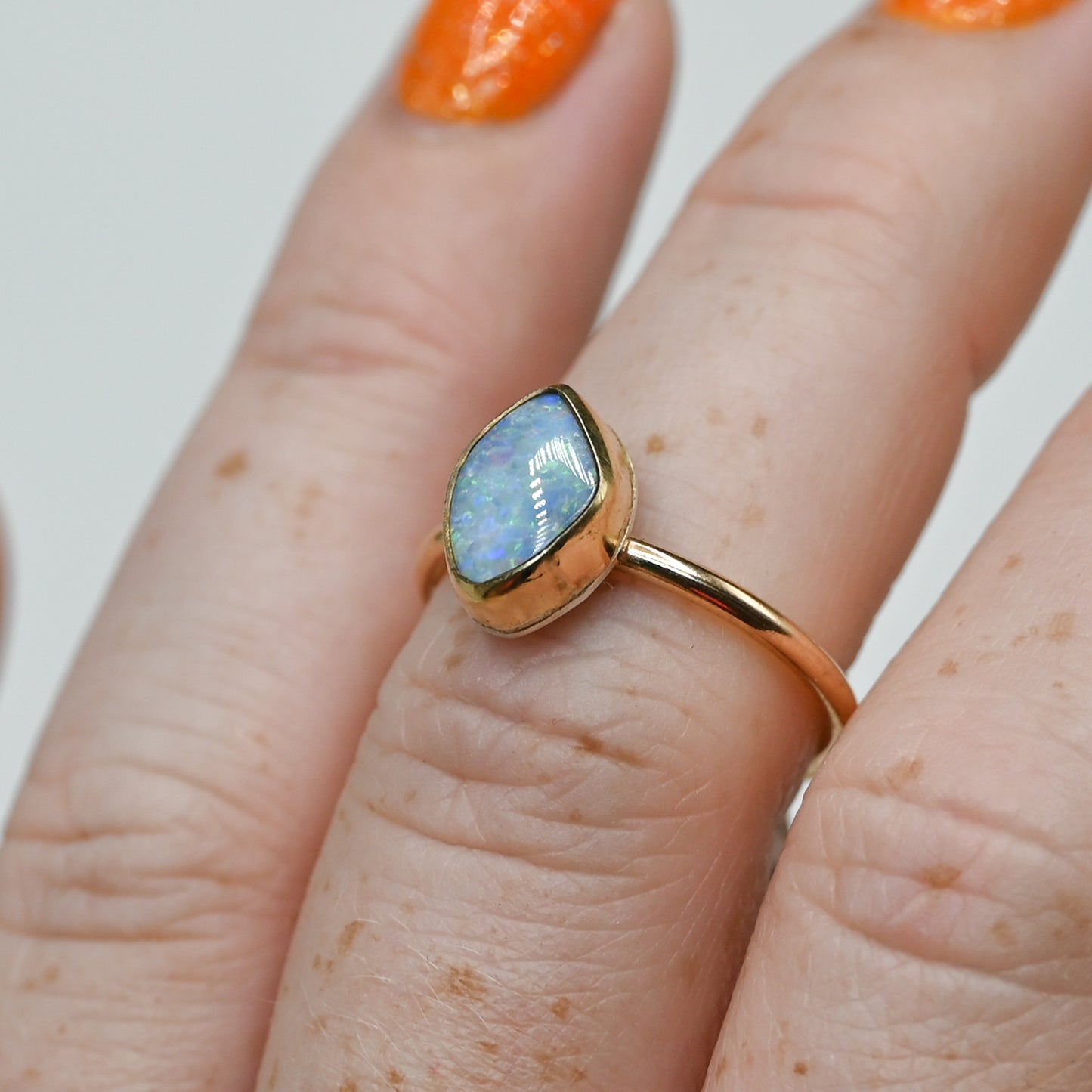 Gold fill Australian opal size 7
