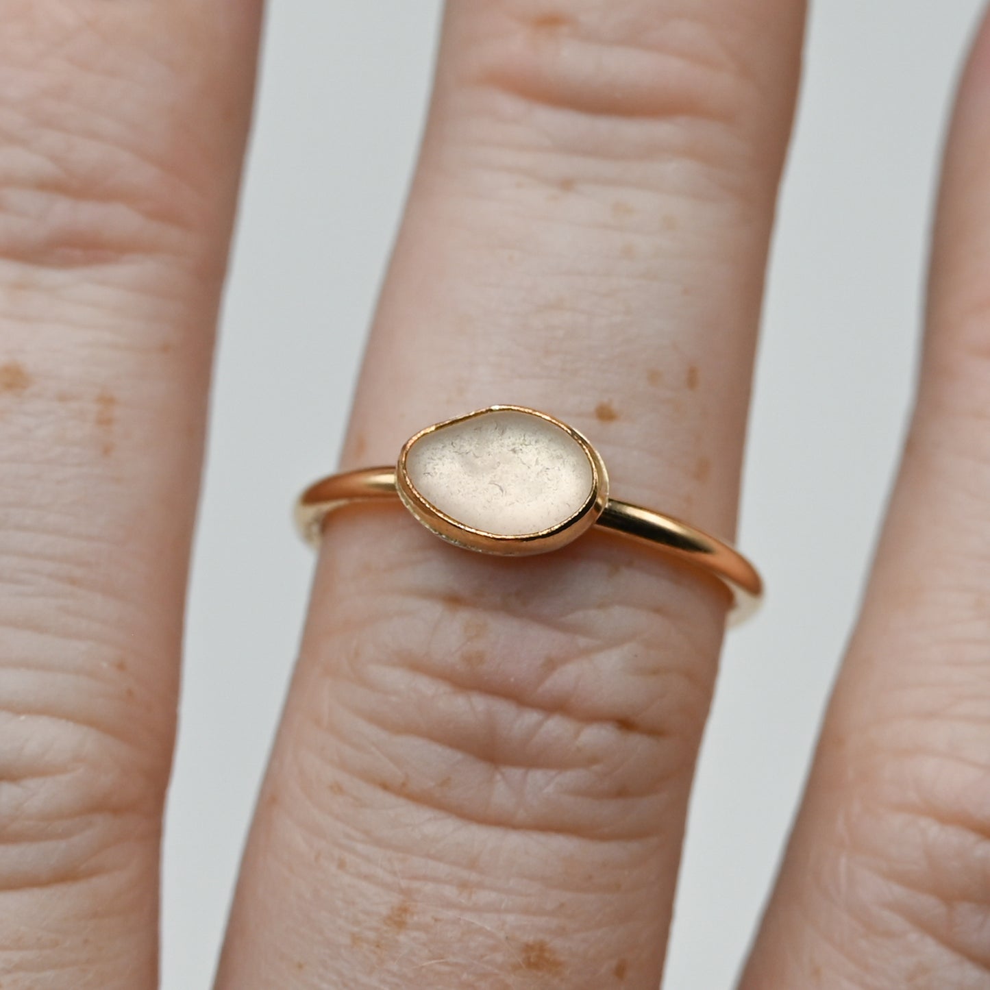 Gold fill horizontal pink sea glass size 7.25